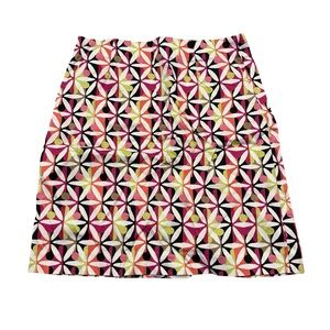 Y2K Geoffrey Beene Multicolor Geometric A-Line Skirt STRETCH
